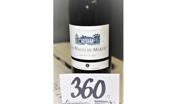 12 flessen wijn Bordeaux, Les Hauts de Martet, 2015