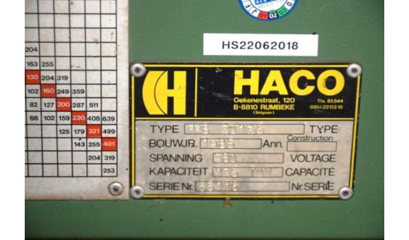 hydraulische pers HACO PPB 30135, bj 1985