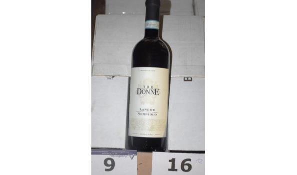 12 flessen à 75cl rode wijn TRE DONNE, Donna Nera, Langhe Nebbiolo, 2019, 14%