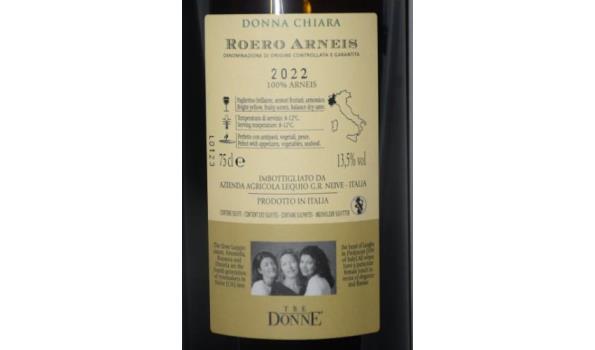 12 flessen à 75cl wijn TRE DONNE, Roero Arneis, Donna Chiara, 2022, 13,5%