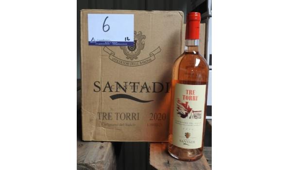 12 flessen rose wijn SANTADI Tre Torri 2020, Carigno Del Sulcis