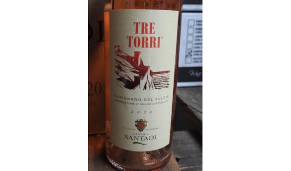 12 flessen rose wijn SANTADI Tre Torri 2020, Carigno Del Sulcis