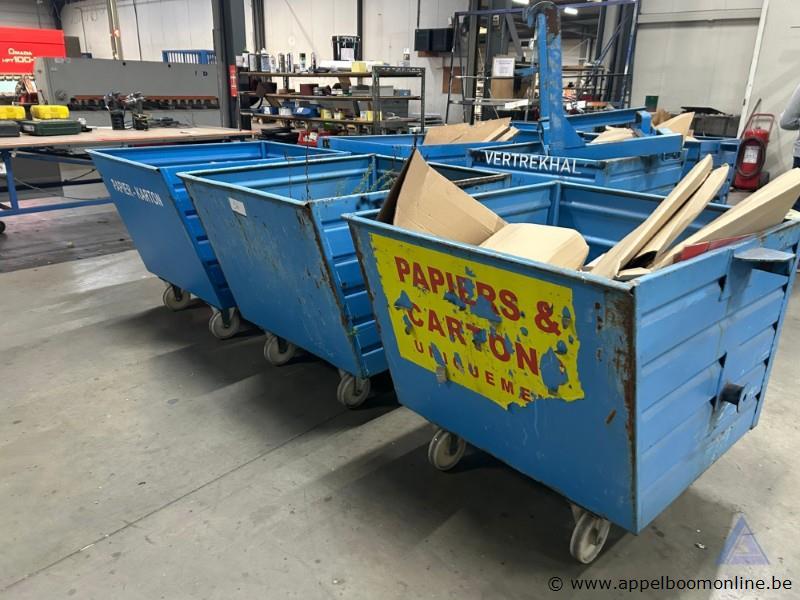 3 Metalen rolcontainers op wielen, merk Bauer Sudlohn, type BSK-R 90, bouwjaar 2016-2017