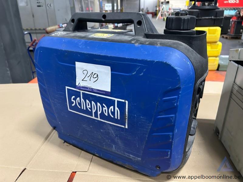 Inverter generator SCHEPPACH SG2500i, bouwjaar 2025. Voorzien van een vermogen van 1,60 kW, een uitgangsspanning van 230 V en een gewicht van 17,5 kg – kavel bij Appelboom