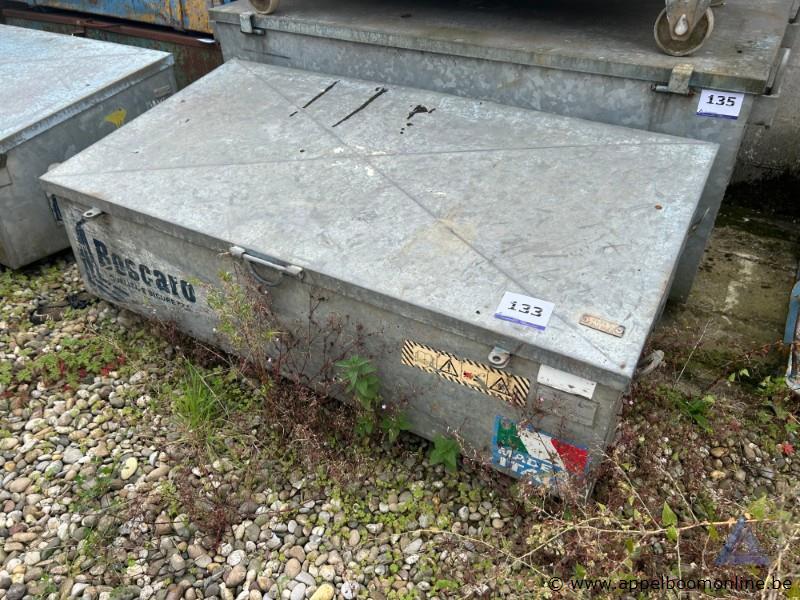 Metalen opbergkist BOSCARO PA-17.08EZN, bouwjaar 2014. Eigen gewicht 90 kg, maximaal laadvermogen 400 kg