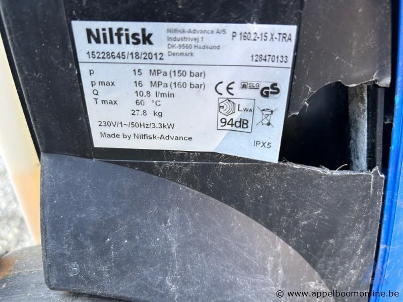 Hogedrukreiniger Nilfisk P 160.2-15 X-TRA, 3.3 kW, 230 V, inclusief slanghaspel, serienummer 15228645/18/2012. Werking niet gekend – foto 4 – kavel bij Appelboom