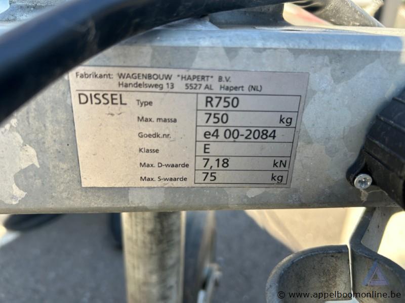 Aanhangwagen HAPERT R750, XLHR7500000701242, enkelas, mtm 750kg, opklapbare signalisatieborden, zwarte gereedschapskist, 089-012 – foto 4 – kavel bij Appelboom