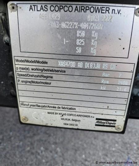 Mobiele compressor, Atlas Copco XAS 47, bouwjaar 2004, 91 bedrijfsuren, motorvermogen 21.6 kW, diesel, gewicht 850 kg, serienummer -YA3-B6227X-4047… – foto 6 – kavel bij Appelboom