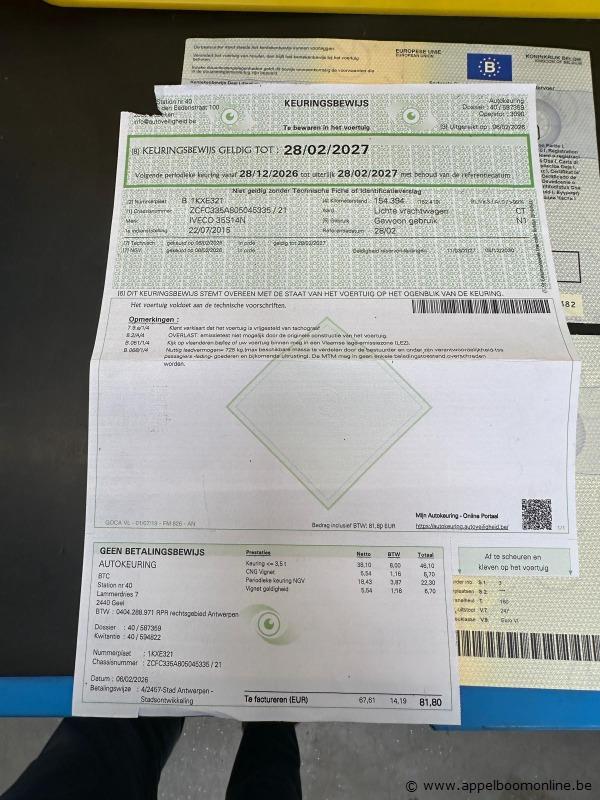 Lichte vrachtwagen IVECO Daily 35S14N, ZCFC335A805045335, 1e insch 2015-07-22, 156249km, 2998cm³, 100kW, aardgas (CNG), transm. ngk, euro 6, mtm 35… – foto 14 – kavel bij Appelboom