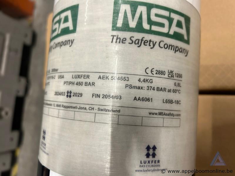 5x Ademluchtcilinder MSA LUXFER composite 6,8L, vuldruk 300 bar – foto 4 – kavel bij Appelboom