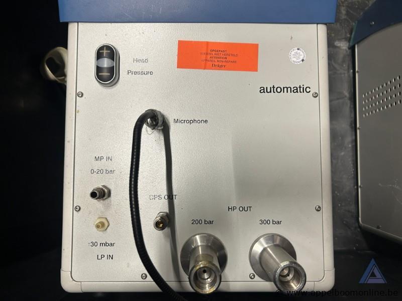 Testapparaat voor adembescherming Dräger Quaestor AG 02332, met ingangen voor MP IN (0-20 bar), LP IN (= 30 mbar), HP OUT (200 bar, 300 bar). Werki… – foto 3 – kavel bij Appelboom