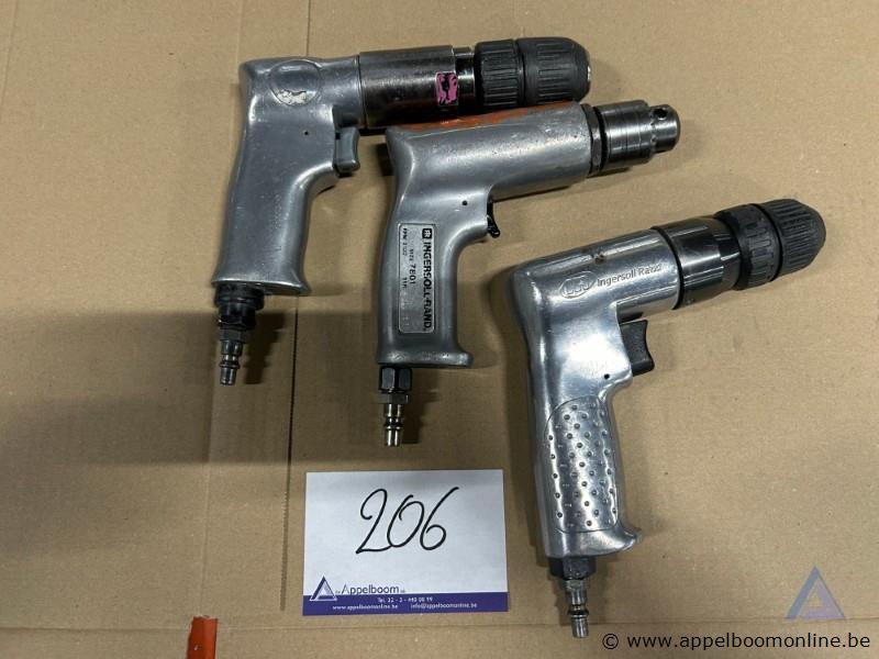 3 pneumatische boormachines, waaronder model INGERSOLL-RAND 7801 met 2100 RPM – kavel bij Appelboom