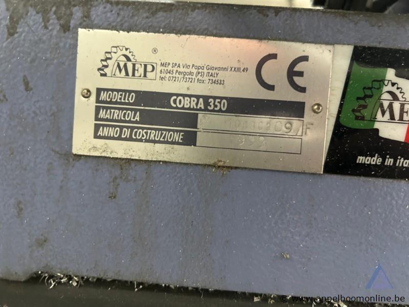 Industriële afkortzaagmachine MEP Cobra 350, bouwjaar 1999. Voorzien van rollenbanen – foto 4 – kavel bij Appelboom