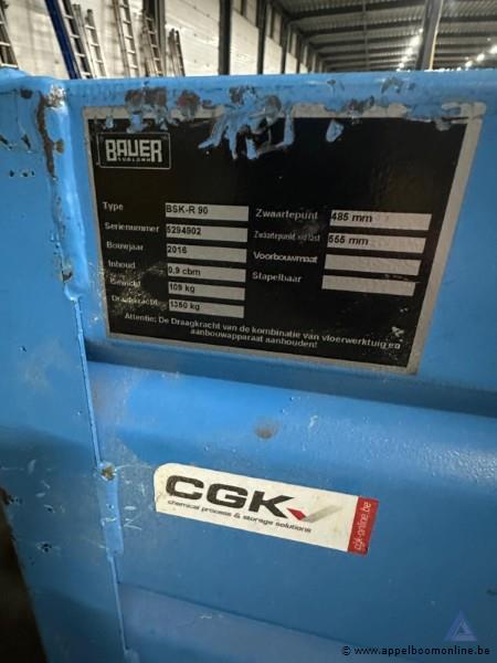 Metalen transportcontainer BAUER SÜBLOHN BSK-R 90, inhoud 0,9 cbm, draagvermogen 1.360 kg, bouwjaar 2016, 109 kg, serienummer 5294902 – foto 3 – kavel bij Appelboom