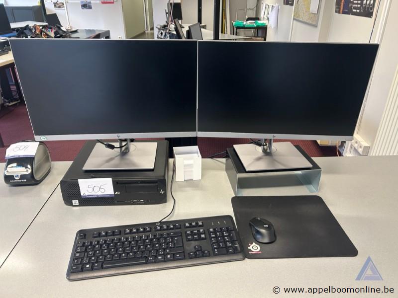 Computerwerkstation bestaande uit een HP Z2 desktop computer met Intel Core i7 processor, twee HP monitoren, een HP toetsenbord, een SteelSeries mu… – foto 2 – kavel bij Appelboom