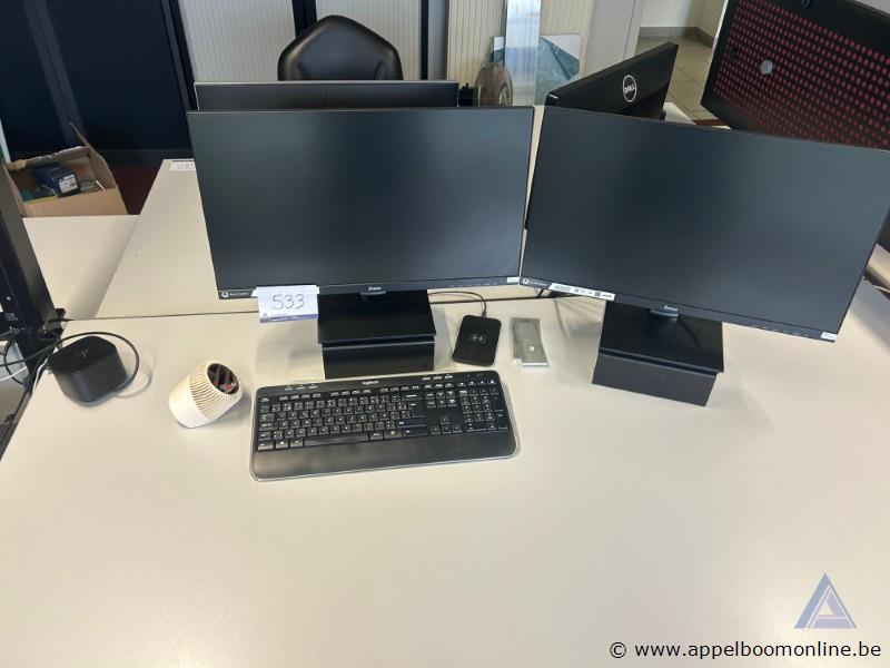 Twee iiyama monitoren, Logitech toetsenbord, HP Thunderbolt Dock G2 docking station. Werking niet gekend – foto 2 – kavel bij Appelboom