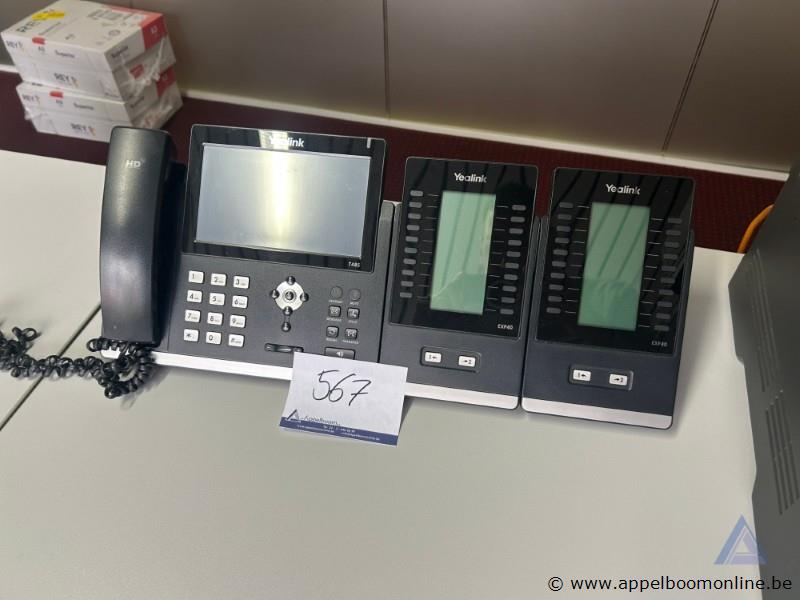 Bureautelefoon Yealink T48S, inclusief 2 uitbreidingsmodules Yealink EXP40. Werking niet gekend – foto 2 – kavel bij Appelboom