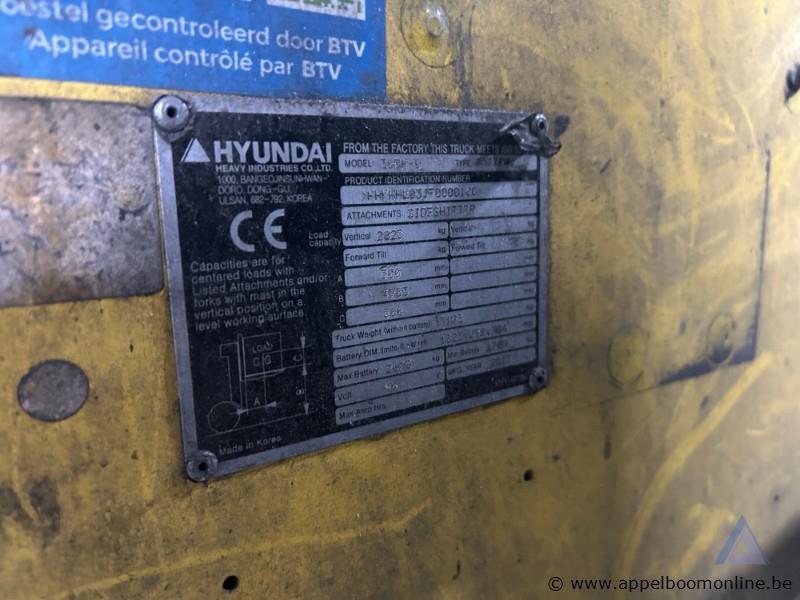 Heftruck HYUNDAI 30BH-9, bedrijfsuren 3.216,6 u, hefvermogen 2.825 kg, bouwjaar 2015, 3.217 u, 6,5 m, TF/TS mast, elektrisch, serienummer HHHXHL93F… – foto 8 – kavel bij Appelboom
