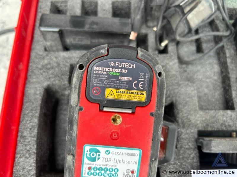 Kruislijnlaser FUTECH Multicross 3D Compact Green, serienummer 03560, in koffer met toebehoren. Werking niet gekend – foto 4 – kavel bij Appelboom