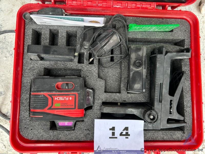 Kruislijnlaser FUTECH Multicross 3D Compact Green, serienummer 03560, in koffer met toebehoren. Werking niet gekend – kavel bij Appelboom