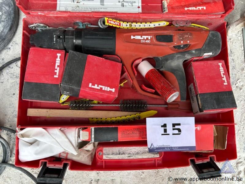 HILTI DX 460 directbevestigingsapparaat in koffer, inclusief diverse dozen met bevestigingsmiddelen, spuitbus en borstels – foto 2 – kavel bij Appelboom