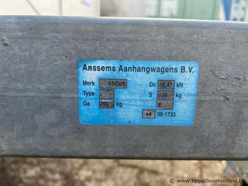 Aanhangwagen ANSSEMS BSX 2000, XLJ0A030604024133, 1e insch 2004-06-22, 2 assen, mtm 2000kg, tarra 495kg, huif, keuring tot 2026-06-28, inschrijving… – foto 5 – kavel bij Appelboom