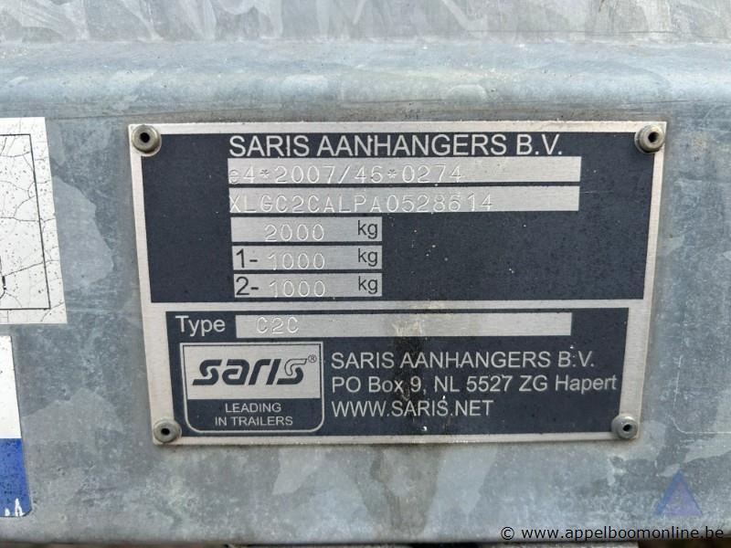 Aanhangwagen SARIS C2C, XLGC2CALPA0528614, 1e insch 2012-07-03, mtm 2000kg, tarra 440kg, laadverm. 1560kg, huif, keuring niet geldig tot 2023-06-06… – foto 5 – kavel bij Appelboom