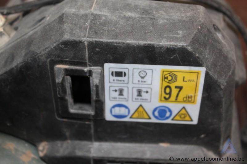 Compressor Metabo, 8 bar, 6 L, 97 dB. Werking niet gekend. plus werfradio USBOX – foto 3 – kavel bij Appelboom