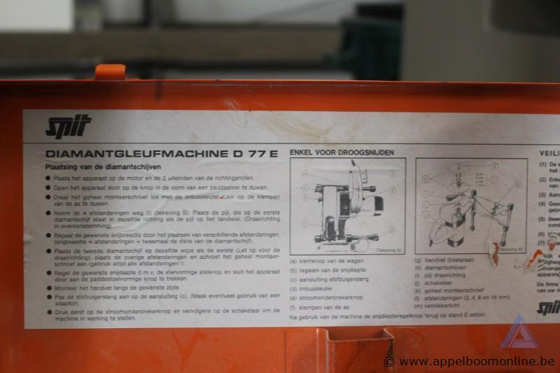 Diamantgleufmachine SPIT D 77 E, in metalen koffer. Werking niet gekend – foto 3 – kavel bij Appelboom