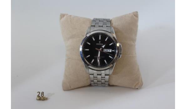 Festina Herenhorloge analoog kwarts 32020957, Zwart, Strepen Festina Herenhorloge analoog kwarts 32020957, Zwart, Strepen
